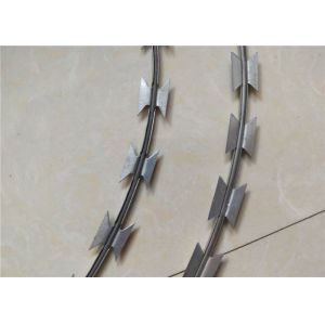 Mesh Concertina Barbed Wire For Razor Blade Fencing , Galvanized Barbed Wire