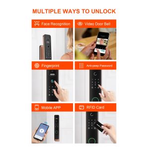 Liliwise Fully Automatic Push Pull Smart Door Lock with Mechanical Key for