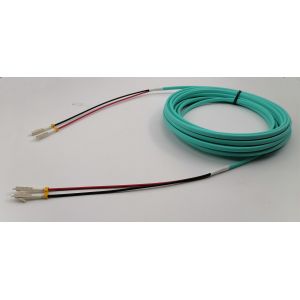 OM3/OM4 Multimode Flat Twin Ruggedised LC–LC Duplex Fiber Optic Patch Leads