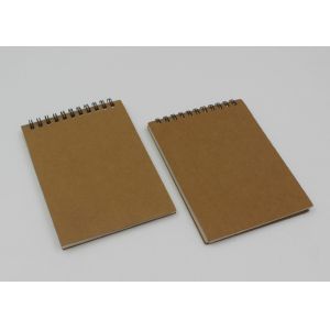 Eco - Friendly Pocket Kraft Paper Notebook With Line Printing Inside / Spiral