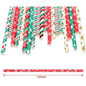 7.75" SGS Biodegradable Striped Straws