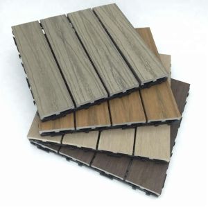 China 300mm*300mm Square Bathroom Deck Tile Made of Wood and Plastic Composite Material on sale