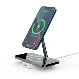 T269C Wireless Fast Charger With Night Light And ABS Zinc Alloy Support For