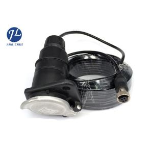Heavy Duty Vehicle 7 Pin Car Reverse Camera Cable 1 Way Audio Video Adapter