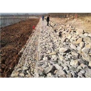 Wholesale Eco Friendly Metal Gabion Baskets Silver Galvanized / PVC Coated from china suppliers