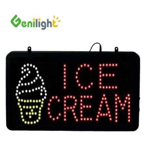 Ice Cream Shop Electronic LED Neon Open Sign with ABS Outframe and Acrylic Front