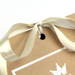Fancy Triangle Gift Box With Logo Hot Stamped And Ribbon Attached