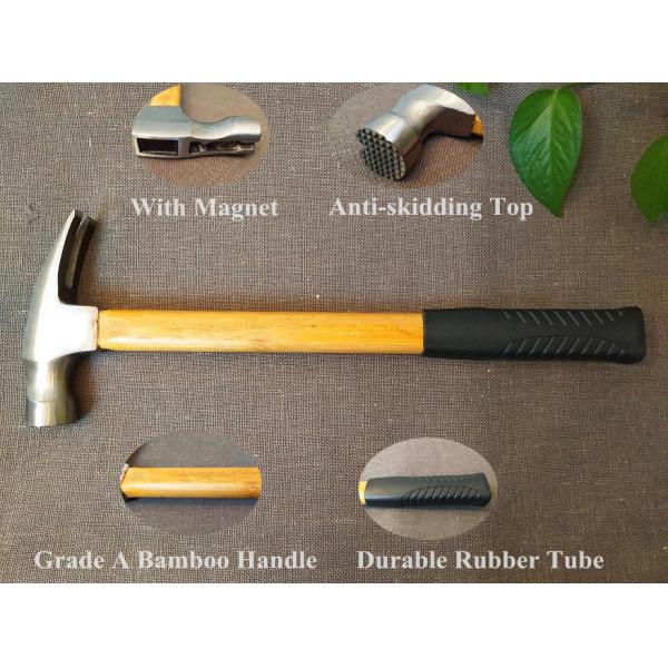 Claw hammer(HKBM-02) with garde A Bamboo handle, polishing surface, magnet,