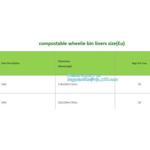 Biodegradable Compostable Garbage Bin Liners, Kitchen Bin Liner Compostable Flat