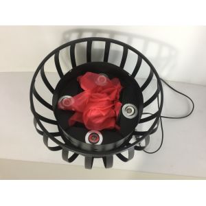 red led silk flame light with iron shell round