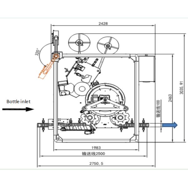 15000bph OPP Bottle Sticker Labeling Machine Wrap Around Adhesive