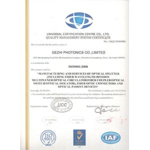 Gezhi Photonics Co.,Ltd Certifications