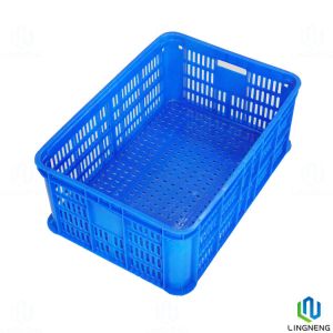 Blue Plastic Fruit And Vegetable Crates Rectangular Lightweight