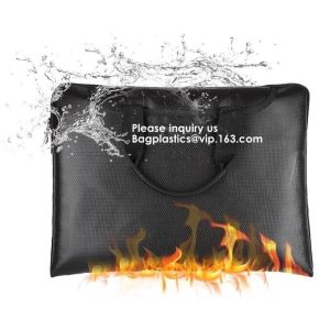 Waterproof and Fireproof document storage Bag with Fireproof Zipper for Money,