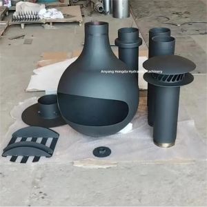 China Hotel And Indoor Decorative Suspended Fireplace Wood Burning Steel Stove on sale