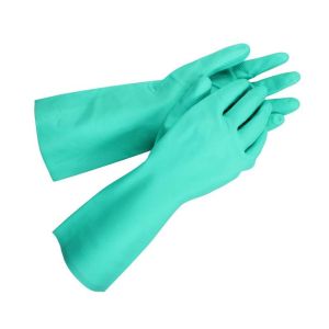 Buy cheap Industrial Green Nitrile Gloves Protect Against Chemicals 15 Mil Thickness from wholesalers