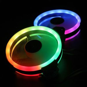 Quiet Computer LED RGB Case Fan with Controller for Gaming PC Computer 3PIN 4PIN