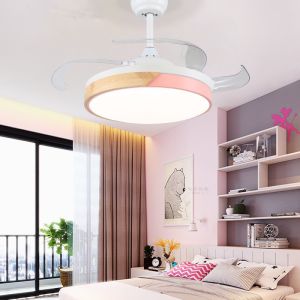 Macaron 42 inch led ceiling fan with light remote control Fans lamp bedroom home
