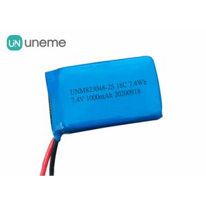 1000mAh 2S 7.4V High Discharge Battery / 18C Lithium Ion Polymer Battery 823048