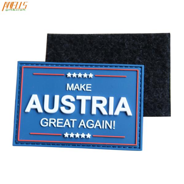 Soft Rubber Umbrella PVC Patch Velcro Backing Silkscreen Printing
