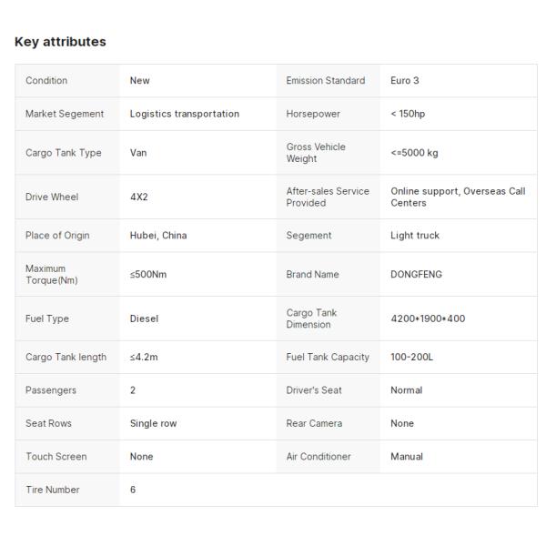 6.8 Meter Dongfeng High-rail Cargo Truck Van truck| 5-10T Load Capacity | Diesel Engine Transport Truck