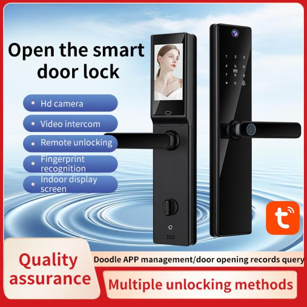 Quality S819-2MAX Digital Lock with Camera Video Intercom Fingerprint Code Key Card Tuya App for sale