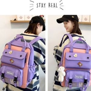 Student Canvas 4 In 1 Backpack Sets School Bag Set For Girls Boys