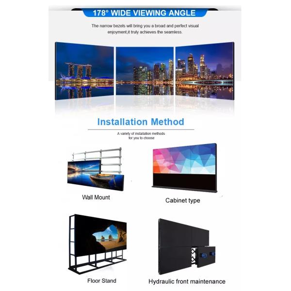 Ultra Slim HD 4K LCD Video Wall Samsung Panel Support Remote Control