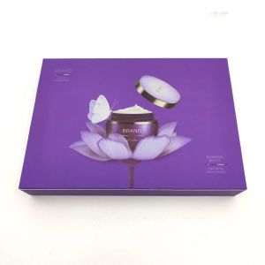 custom logo cosmetic box skincare face cream box texture and embossed beauty