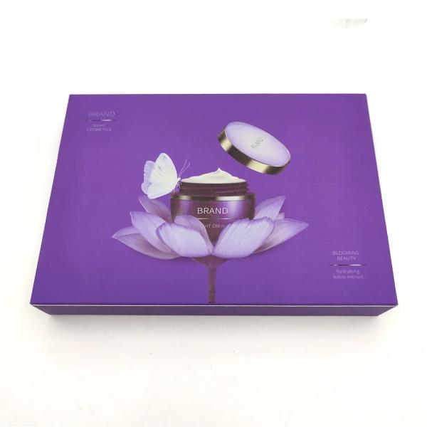 custom logo cosmetic box skincare face cream box texture and embossed beauty