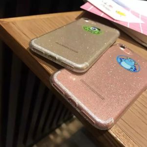 Soft TPU Glitter Glue Cute Cartoon Images Back Cover Cell Phone Case For iPhone