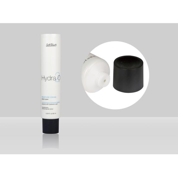 Quality Empty Custom Cosmetic Tubes D35mm 35-110ml Moisturize Lotion With Black Scrub Screw Cap for sale
