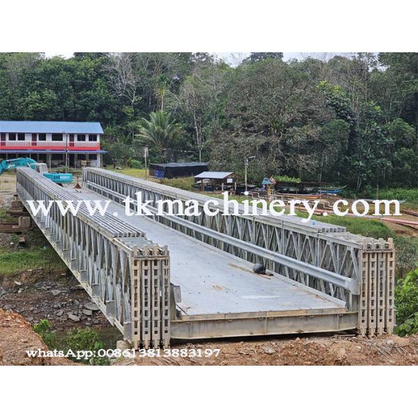 60m Long Span Galvanized Steel Bridge for Heavy Load 4.2m Extra Wide Footway and