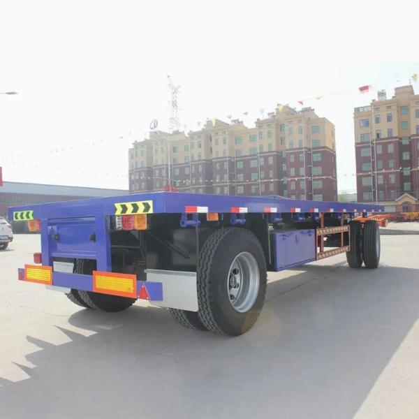 Farm Truck Platform Flatbed Drawbar Full Trailer With Ladder