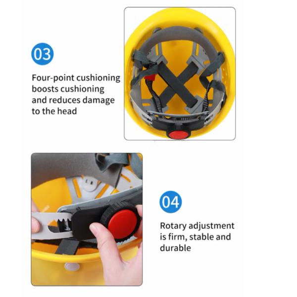 357g Yellow ABS Round Safety Bump Cap Head Bump Protection For Construction 64cm