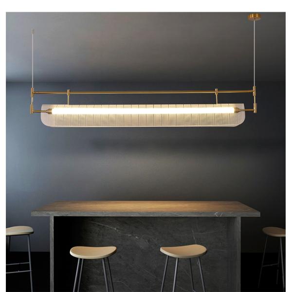 Modern Minimalist Chandelier Living Room Nordic Study Office gold rectangle chandelier(WH-MI-413)