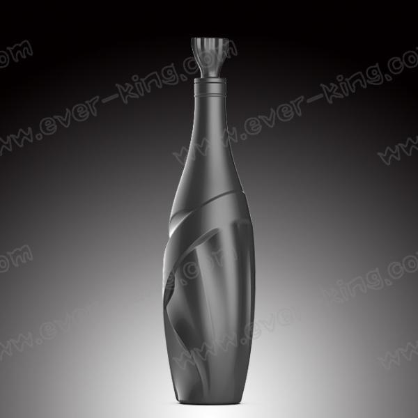 Custom 700ml Matte Black Vodka Glass Bottle For Liquor Spirits Wine