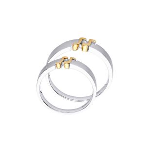 Non mainstream Diamond Stitching 18K Matching Promise Rings