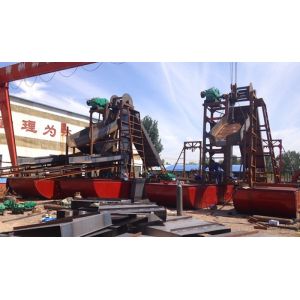 Gold Mining Trailinng Suction 80CBM/H Bucket Chain Dredger Alluvial Mining