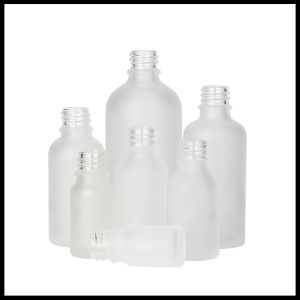 Frosted Clear Empty Essential Oil Bottles Glass Material Plastic Cap PE Inserts