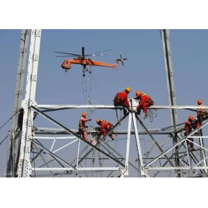 10KV - 1000KV Power Transmission Line Tower , Silver Lattice Steel Towers