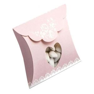 Custom pillow color box Candy packaging paper pillow box with clear window