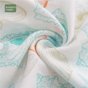 Breathable Spotted Bamboo Muslin Fabric Zero Formaldehyde Cute Pattern Plain