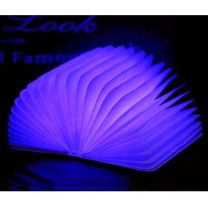 Wooden Mini USB Chargeable Fold Book Sharp Led Light With Creative Bluetooth