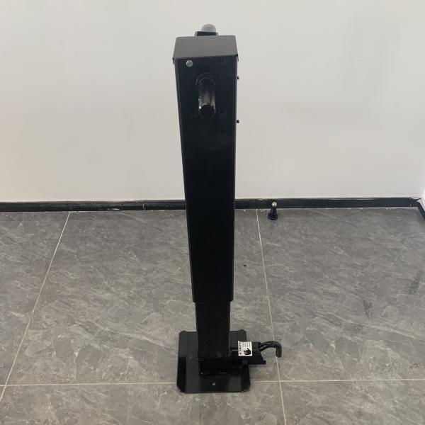 Black Square Heavy Duty 12K Trailer Jack Front Pin Side Wind