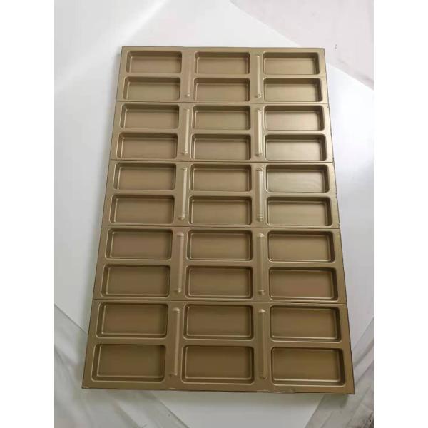 Gloden Color PTFE Coating Rectangle Hot Dog Bread Mold 30 Cavity
