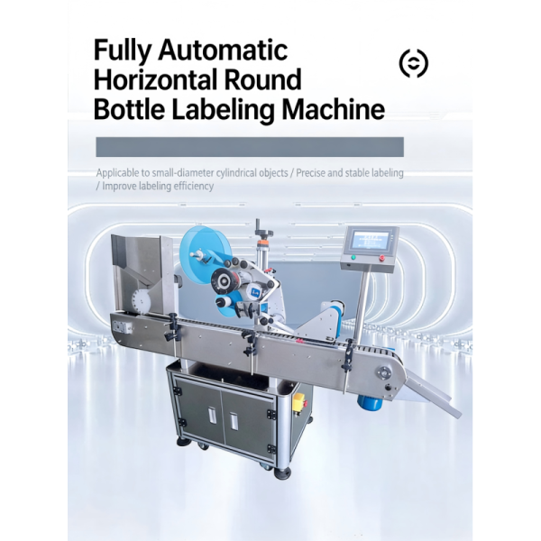 Full Automatic Horizontal Round Bottle Labeling Machine CH-305 for Plastic and Glasses Bottles