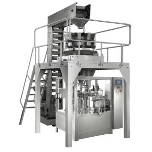 8 Stations Multihead Weigher Nitrogen Packing Machine For Snacks