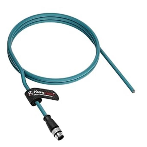 Alvin's Cables M12 A-Code 8 Pin Male to Open End Power I/O Cable Cat6a High-Flex