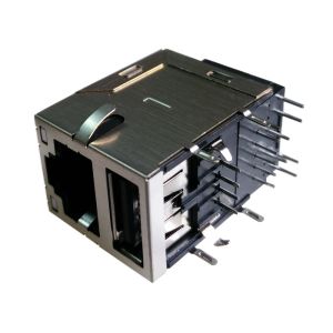 10/100 Magnetics RJ45 USB Connector LPJU3401AONL